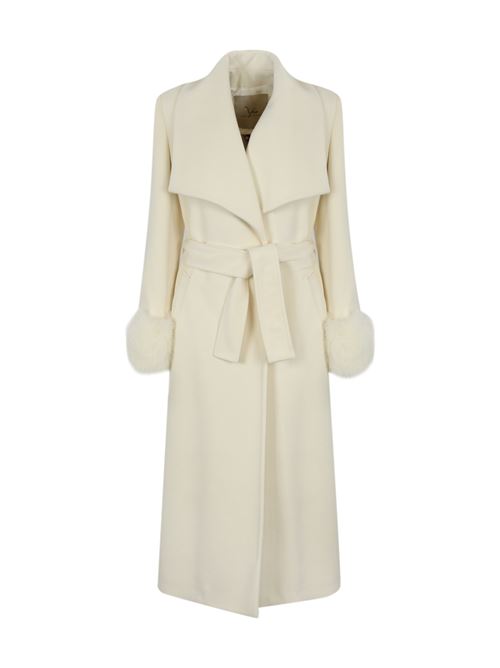 Cappotto CD1176 con polsi in volpe bianco YES LONDON | CD1176BIANCO